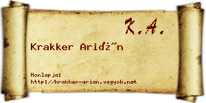 Krakker Arián névjegykártya